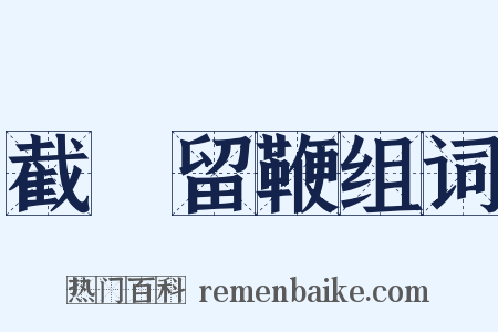 截鐙留鞭组词是什么意思的图片